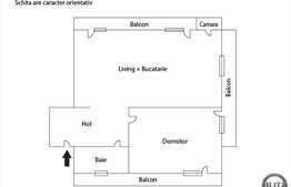Vanzare 2 camere, 53 mp, 3 balcoane, decomandat, zona strazii Eroilor!