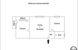 Vanzare apartament 2 camere, 53 mp, decomandat, zona strazii Aurel Vlaicu