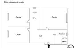 Apartament de vanzare cu 3 camere, decomandate, 64 mp, zona Kaufland din Marasti