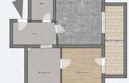 Apartament 2 dormitoare, 50mp, 3 balcoane, parcare, zona Centrala