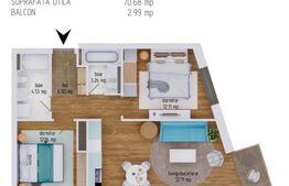 Apartament la cheie: 3 camere, parcare subterana, zona Lidl Baciu