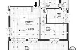 Vanzare apartament 3 camere, 61,30 mp, semifinisat, terasa, zona Buna Ziua