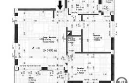 Vanzare apartament 3 camere, 74,90 mp, semifinisat, parcare, zona Buna Ziua