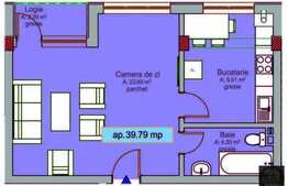 Garsoniera 39.79 mp utili, decomandata, semifinisata, zona strazii Dunarii!