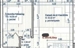 Apartament 2 camere semifinisat, 49 mp, in Gilau!