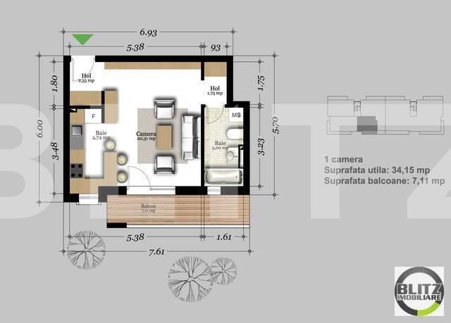 Garsonieră de vânzare Floreşti - 15986AV | BLITZ Cluj-Napoca | Poza5