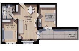 Apartament cu 3 camere, terasa 15mp, parcare , zona centrala