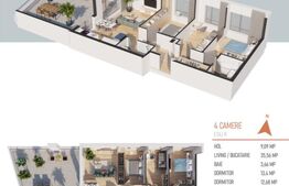 Apartament Exclusivist, 92mp, terasa 60mp, bloc nou 