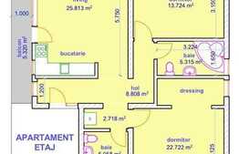 3 camere, 84 mp, semifinisat, 2 balcoane, zona Restaurant Da Vinci