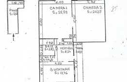 2 camere de vanzare, 82 mp cu terasa de 8 mp si curte 100 mp