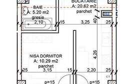 1 camera, 38,52 mp, decomandat, semifinisat, zona strazii Teodor Mihali