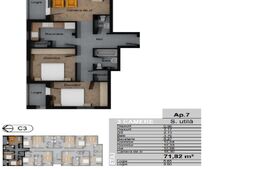 Apartament 3 camere decomandat, 71.82 mp, zona Terra