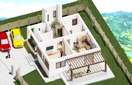 Casa individuala semifinisata, 146 mp utili, 500 mp teren, Chinteni