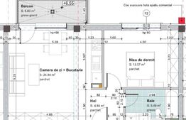 Ansamblu NOU! Apartament 48,8 mp, 2 camere, deco, balcon 5,6. zona Regal, Baciu