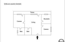 3 camere, 75,29 mp, terasa 30 mp, zona strazii Calea Turzii