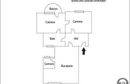 Vanzare 2 camere, 70 mp, terasa 20 mp, zona strazii Horea