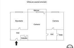 Vanzare apartament 2 camere, 40 mp, zona Piata Hermes