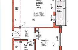 Vanzare apartament 2 camere, 49,95 mp, semifinisat, zona Calea Turzii