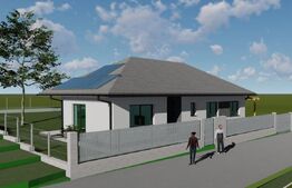 Casa pe un nivel 105 mp cu pod inalt mansardabil de 70mp, teren 500mp, Chinteni