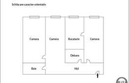 De vanzare apartament 3 camere, 37 mp, etaj intermediar, zona Diana
