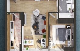 Apartament cu 2 camere, 58 mp, FINISAT, zona RIVUS MALL