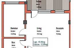 De vanzare apartament 2 camere, 45,44 mp, semifinisat, zona Iulius Mall