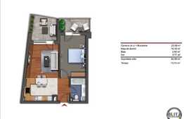 Vanzare apartament 2 camere, 46 mp, terasa, semifinisat, zona strazii Buna Ziua