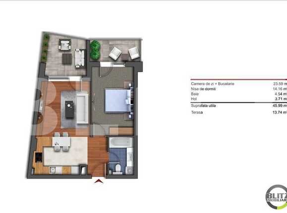 Apartament de vânzare 2 camere Bună Ziua - 16424AV | BLITZ Cluj-Napoca | Poza1