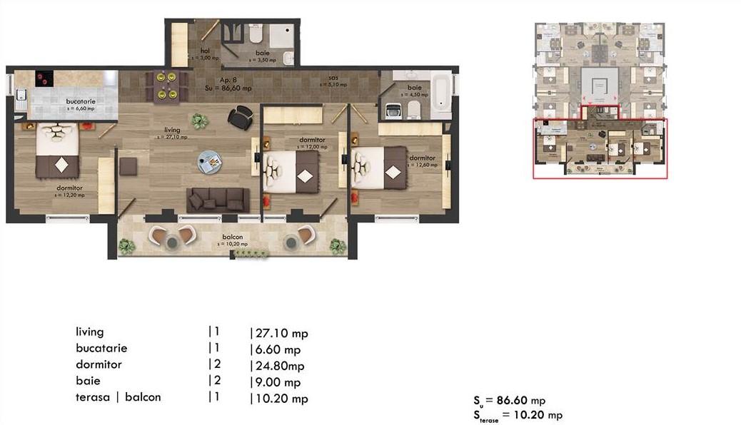 Apartament de vânzare 4 camere Bună Ziua - 16433AV | BLITZ Cluj-Napoca | Poza1