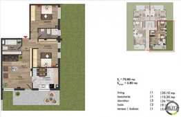 3 camere, 70,80 mp, semifinisat, zona strazii Buna Ziua