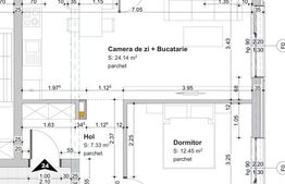 Apartament 2 camere, semifinisat cu CF, zona restaurantului Regal, Baciu