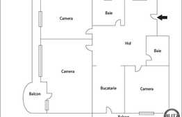 Apartament de vanzare cu 3 camere, decomandate, 80 mp, zona OMV Marasti