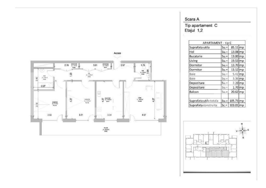 Apartament de vânzare 3 camere Grivitei - 164867AV | BLITZ Brașov | Poza1