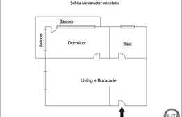 Vanzare apartament 2 camere, 46 mp, decomandat, terasa, zona Polus Center