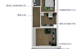 Apartament de vanzare cu 2 camere in Sanpetru - Brasov