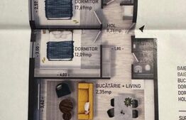 Apartament de vanzare, cu 3 camere, 70 mp, zona Dambul-Rotund