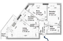 Apartament de vanzare, cu 3 camere zona Tractorul 