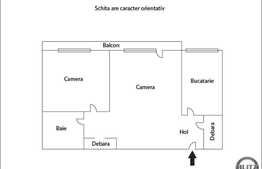 Vanzare apartament 2 camere, 44 mp, boxa subsol, zona Hermes