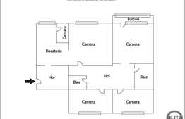 4 camere, decomandat, 82,98 mp, etaj intermediar, boxa, zona Calea Floresti
