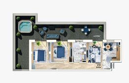 Apartament 3 camere, finisat, terasa generoasa, parcare si TVA inclus