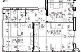 Vanzare apartament 2 camere, 54 mp, semifinisat, zona linistita