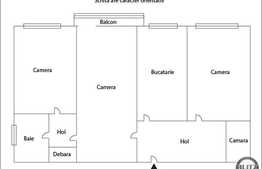 Apartament 3 camere, 50,80 mp, parcare, zona strazii Grigore Alexandrescu