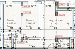 Apartament cu 3 camere, 2 bai, semifinisat, TVA inclus, zona Mărăști