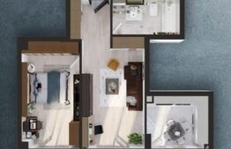 APARTAMENT 2 CAMERE 55 MP, ETAJ INTERMEDIAR, ORIENTARE VESTIVA, LOC DE PARCARE