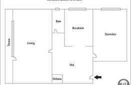 Vanzare apartament 2 camere, 54 mp, terasa, boxa subsol, zona Iulius Mall