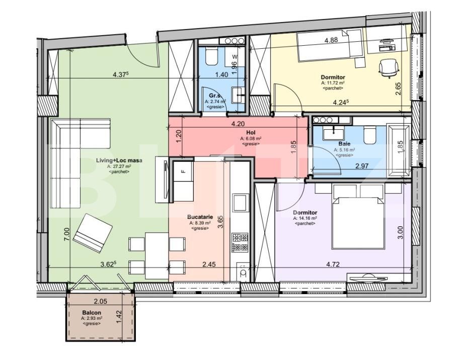 Apartament de închiriat 3 camere Racadau - 168612AI | BLITZ Brașov | Poza10