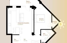 Apartament 2 camere, 57 mp + balcon 10 mp, Tva inclus, zona Vivo