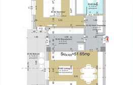 Vanzare apartament 2 camere, 51,65 mp, semifinisat, zona strazii Calea Turzii