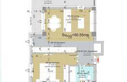 Vanzare apartament 2 camere, 50,55 mp, semifinisat, zona strazii Calea Turzii