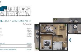 Apartament cu 2 camere, 70 mp, Ansamblu Rezidential, zona RIVUS